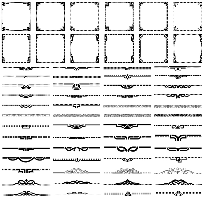 飾り罫素材集 飾り罫 アールヌーボ イラストレーター 訳ありセール 格安 Illustrator アールデコ