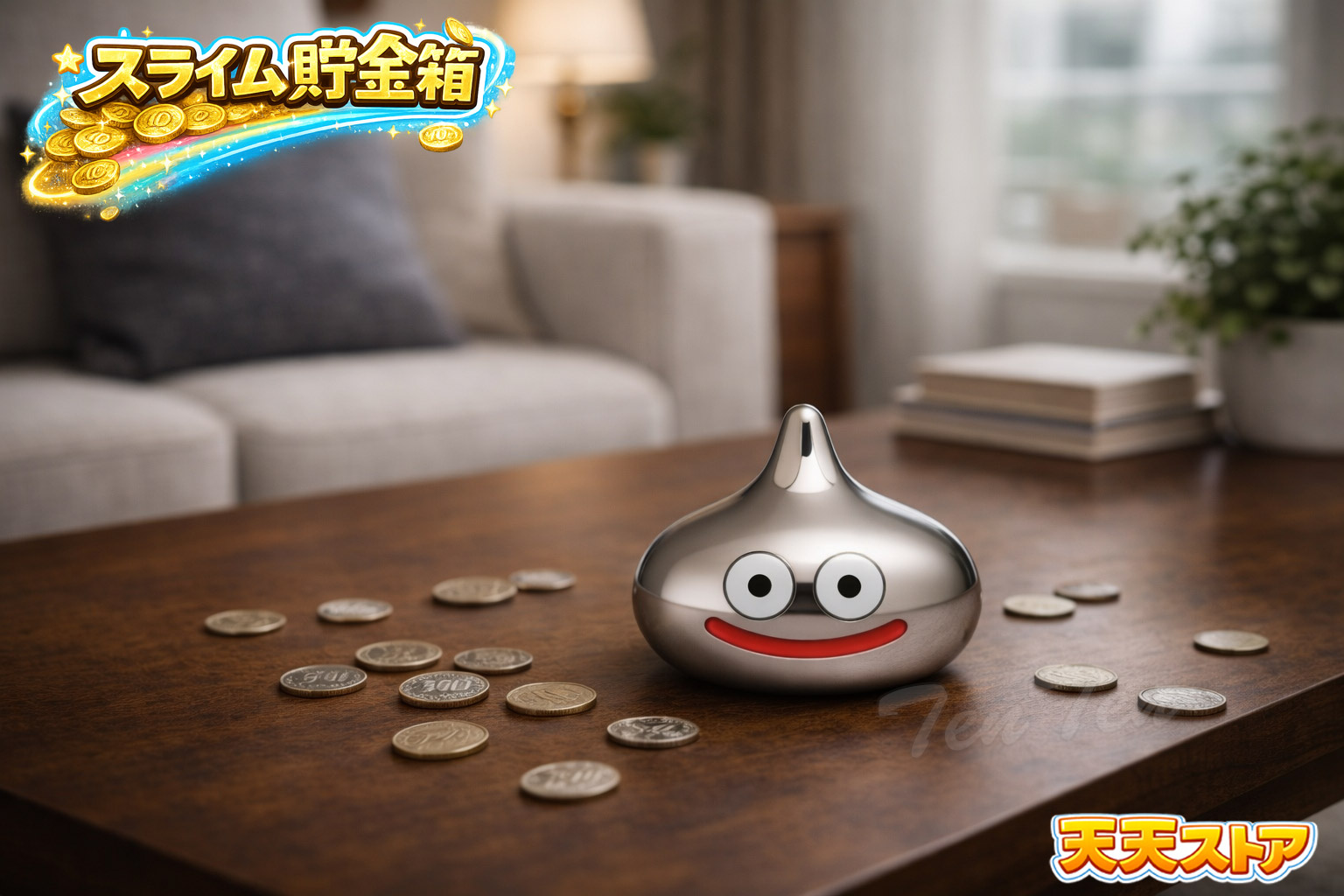 ドラゴンクエスト スマイルスライム 陶器貯金箱 メタルスライム 【即納