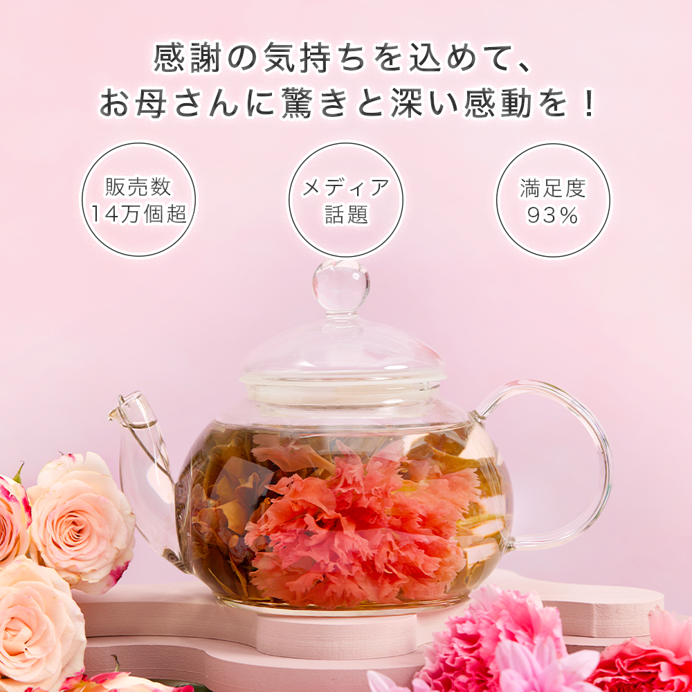 【公式】リムテー 工芸茶 花茶 ジャスミン茶【工芸茶5種&ティーポット付き 花麗セット】花咲くお茶 中国茶 茶器セット ギフト 誕生日 関連画像1