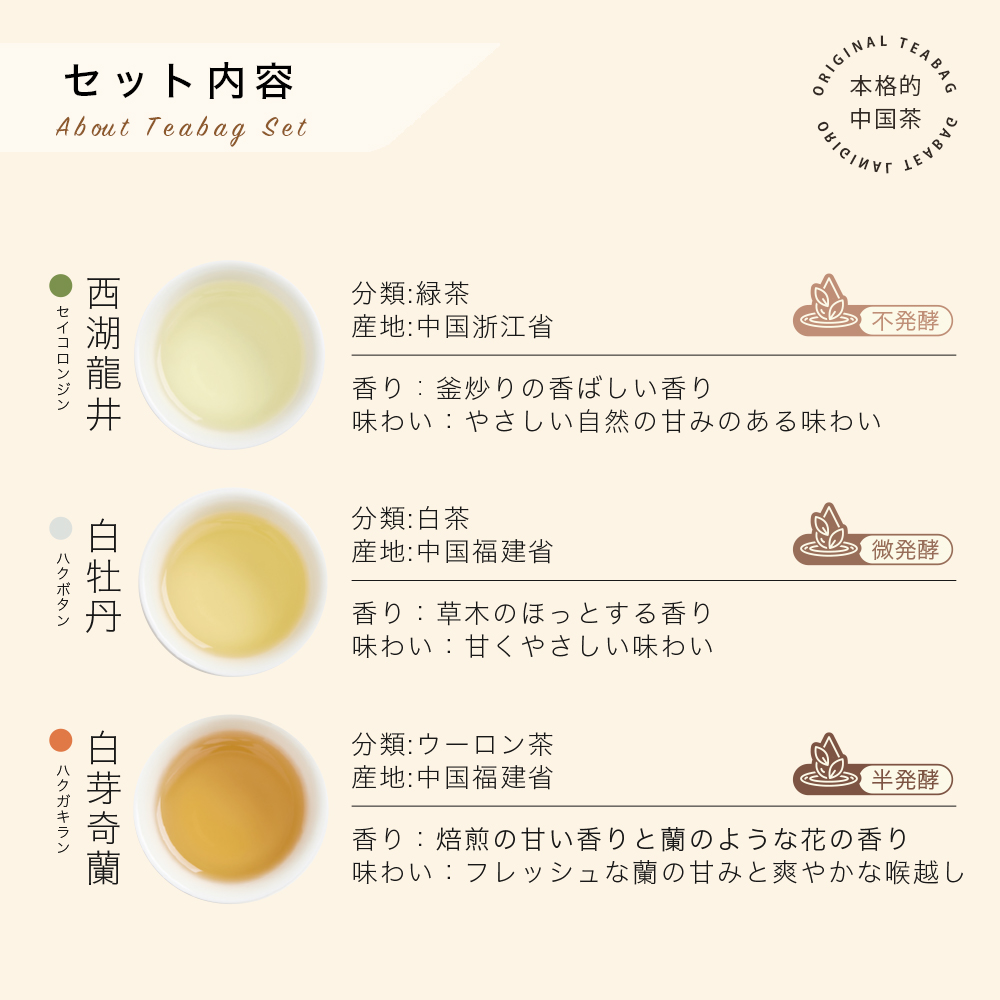 【公式】 リムテー【初回限定・お一人様2セットまで】お試し 中国茶 本格 ティーバッグ 全6種 2.5g×6パック入り お茶 ティーパック 関連画像5