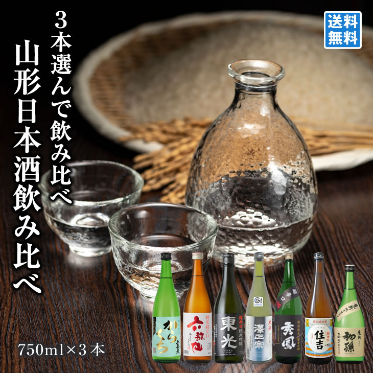 小嶋総本店 山形日本酒飲み比べ 選べる3本セット 720ml*3本 厳選辛口