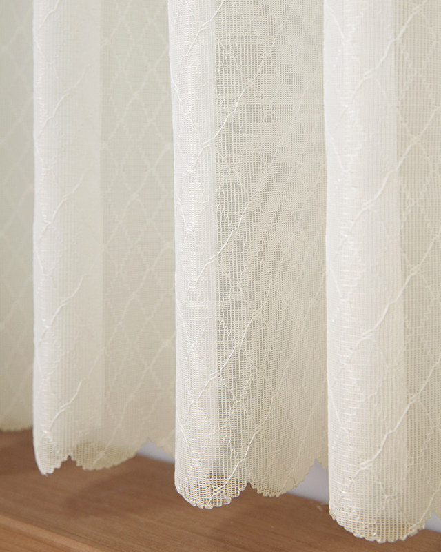 カーテン天国 カフェカーテン レース ミラー ワイドサイズ幅広 昼間外