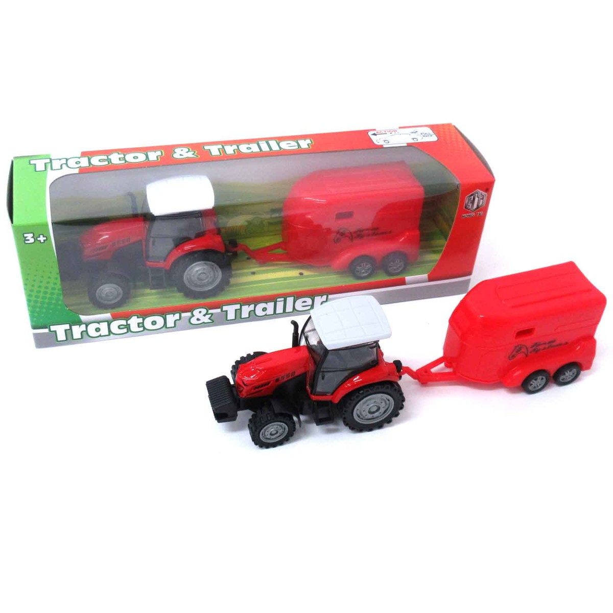 プルバック ミニカー はたらく車 トラクターセット 1個 レッド
