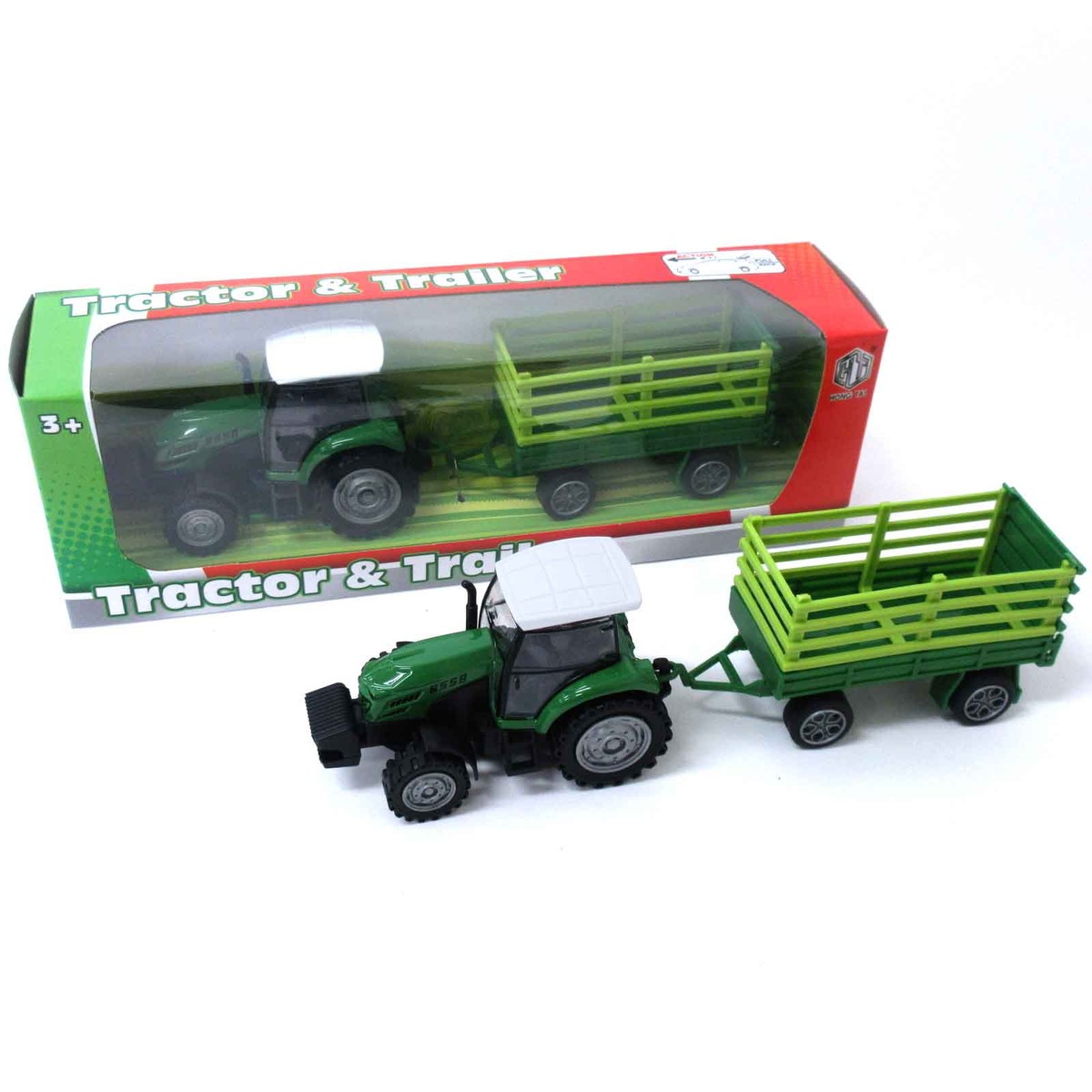 プルバック ミニカー はたらく車 トラクターセット 1個 レッド