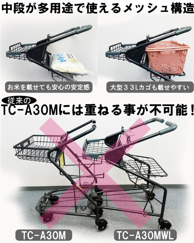 スーパーメイト ショッピングカート TC-A30MW-L(1130033300070