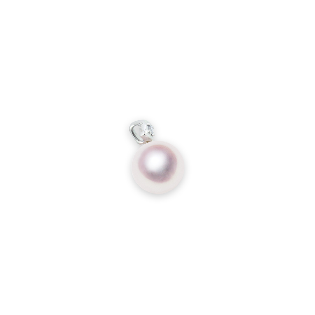 真珠 ペンダント Pt 7.5mm ダイヤ0.01ct ネックレス 一粒 あこや アコヤ 宇和島 パール 誕生日 結婚記念日 人気 送料無料 プレゼント_3