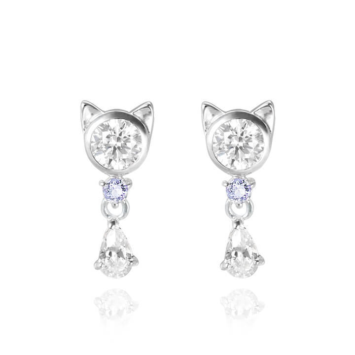 決算1500円クーポン ピアス レディース ネコ 猫 ねこ 雫