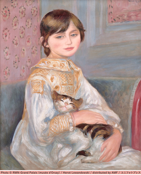 ルノワール 絵画 ジュリー・マネ(猫を抱く子ども) 【複製】【美術印刷