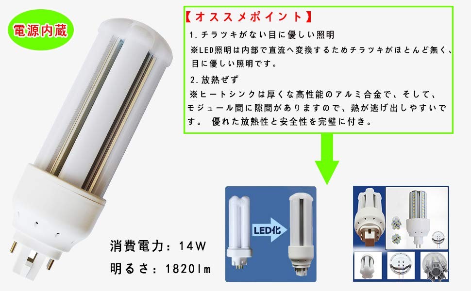FHT32EX-N FHT32形代替用 LEDコンパクト蛍光灯 GX24Q兼用口金 FHT32EX-N FHT32形代替用 LEDコンパクト蛍光灯 GX24Q兼用口金