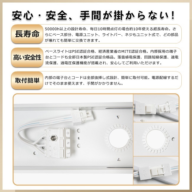 三年保証』トラフ型 ledベースライト 50w led蛍光灯器具一体型逆富士形