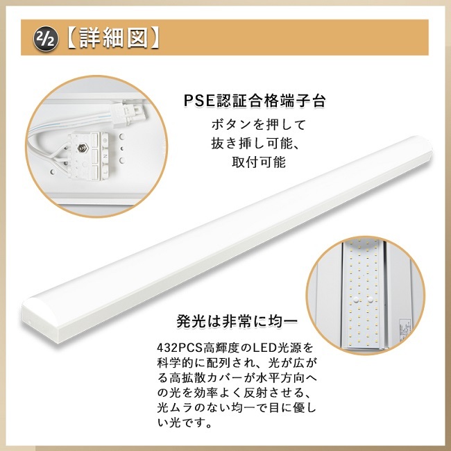 三年保証』トラフ型 ledベースライト 50w led蛍光灯器具一体型逆富士形