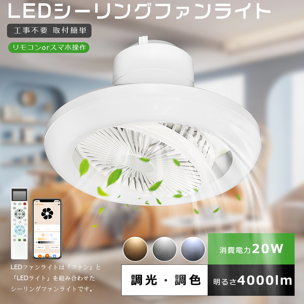 即納 シーリングファン シーリングファンライト LED 6畳 8畳 10