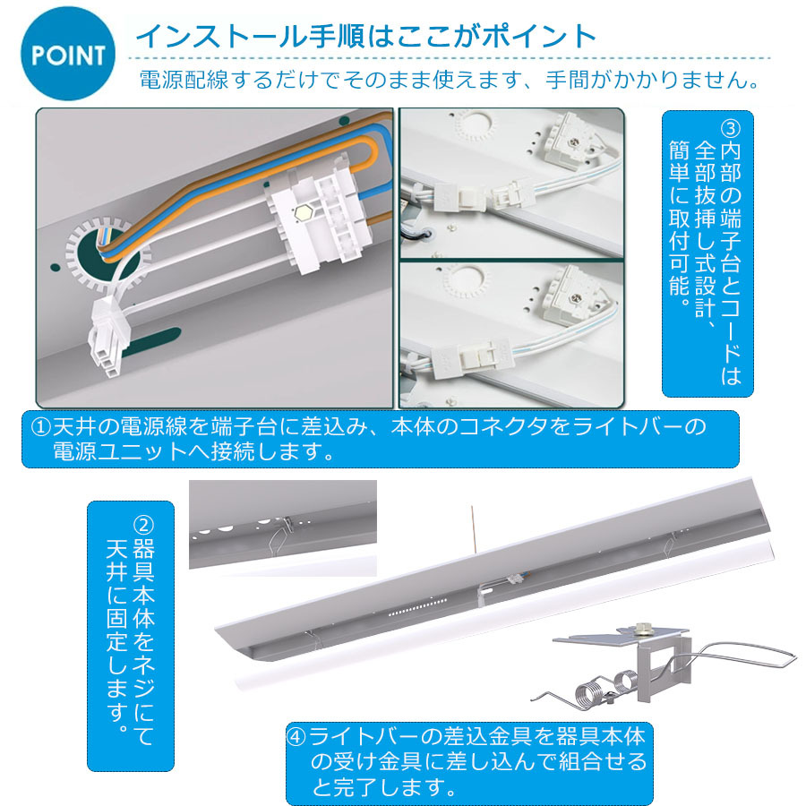 電球色【PSE取得済み】 LEDベースライト 逆富士 led 40w 2灯 led