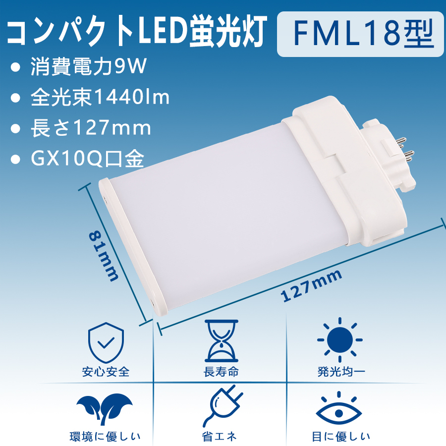 絶妙なデザイン ruru20個セット FML18EX 9w消費電力 配線工事必要 LED