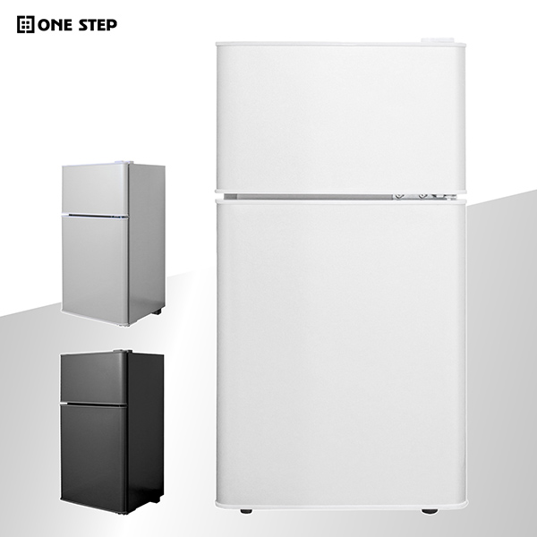 ブラック 2ドア冷蔵庫 冷凍室付き ONE STEP 冷蔵庫 一人暮らし 冷凍冷蔵庫 2ドア 小型 家庭用 上段