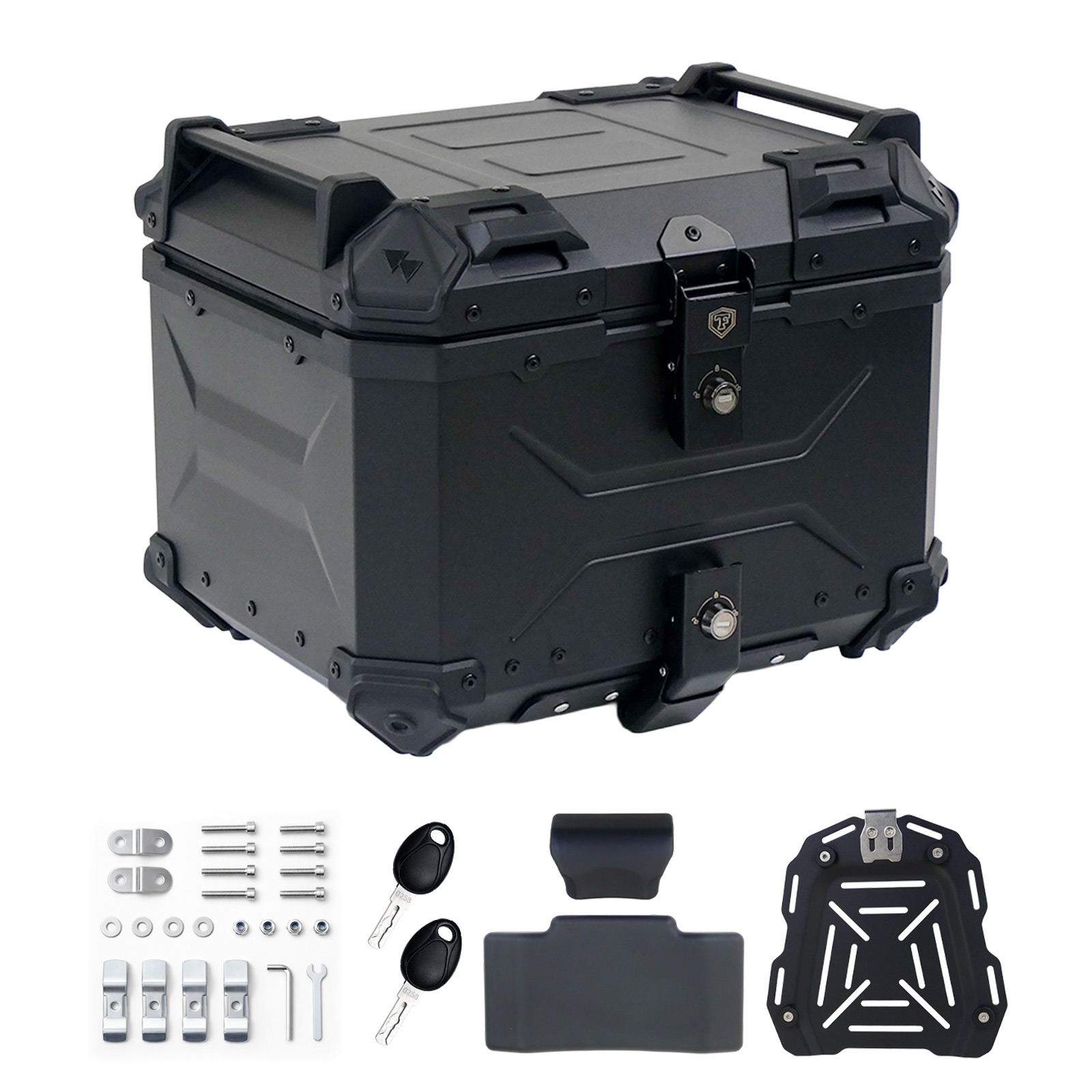 中古美品リアボックス バイクリアボックス 45l トップケース オールブラック バイクリアボックス 45L 鍵付き ブラック バイク リアボックス バイク