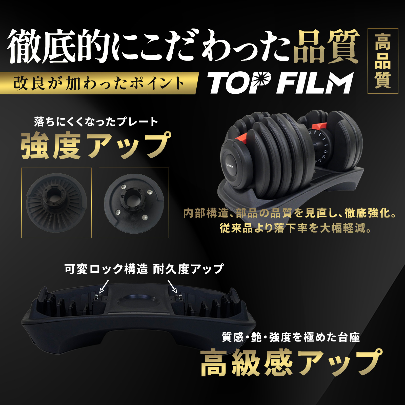 TOP FILM 可変式ダンベル 24kg 可変式ダンベル20kg ダンベル 可変式