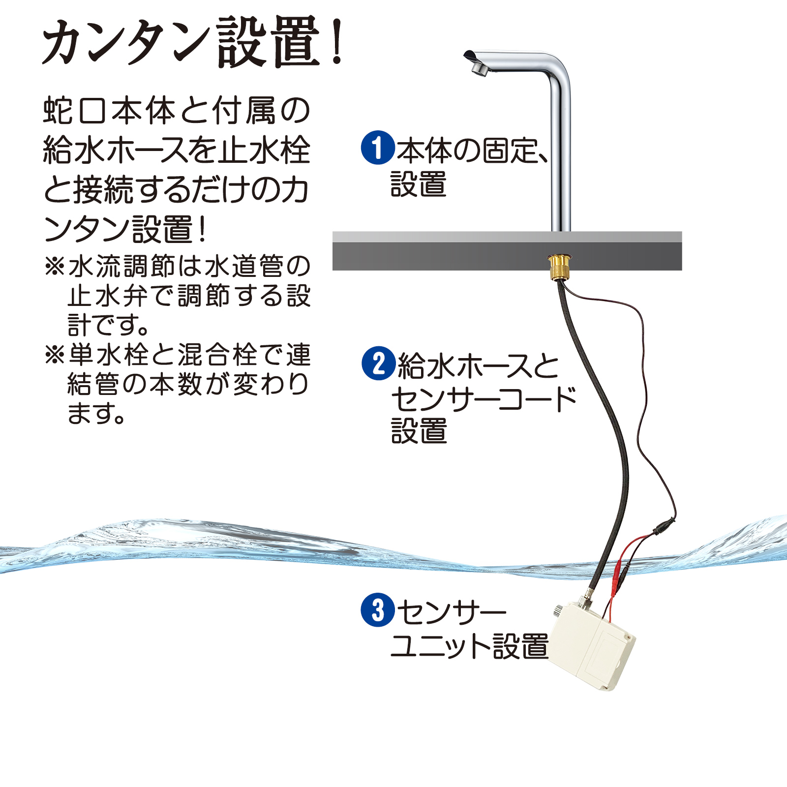 自動水栓 後付け 電池 単水栓 交換 : faucet002s : h2brothers - 通販