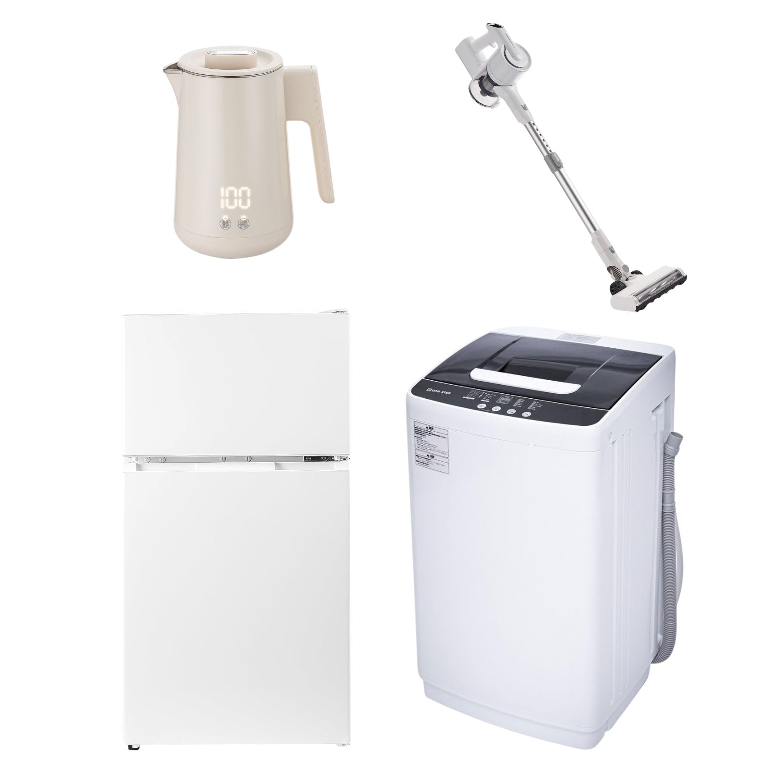 ONE STEP 家電セット 一人暮らし 4点 新生活家電セット 洗濯機 5.5kg