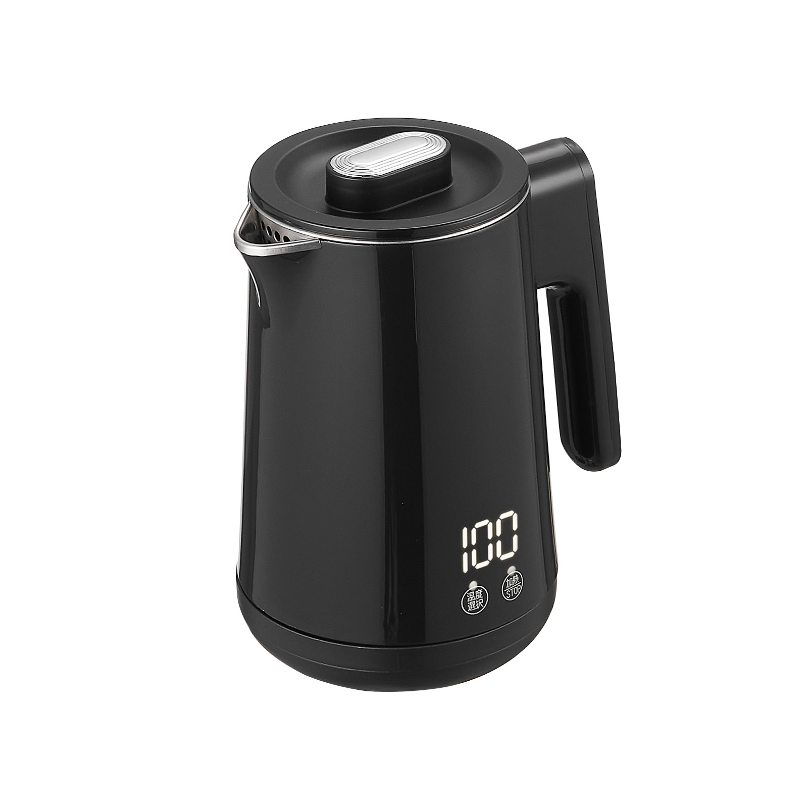 22日までS　新品　ブラック 電気ケトル 温度調整機能 楽天市場】新商品発売！電気ケトル 1.0L 7段階温度調節 ボデーデジタル