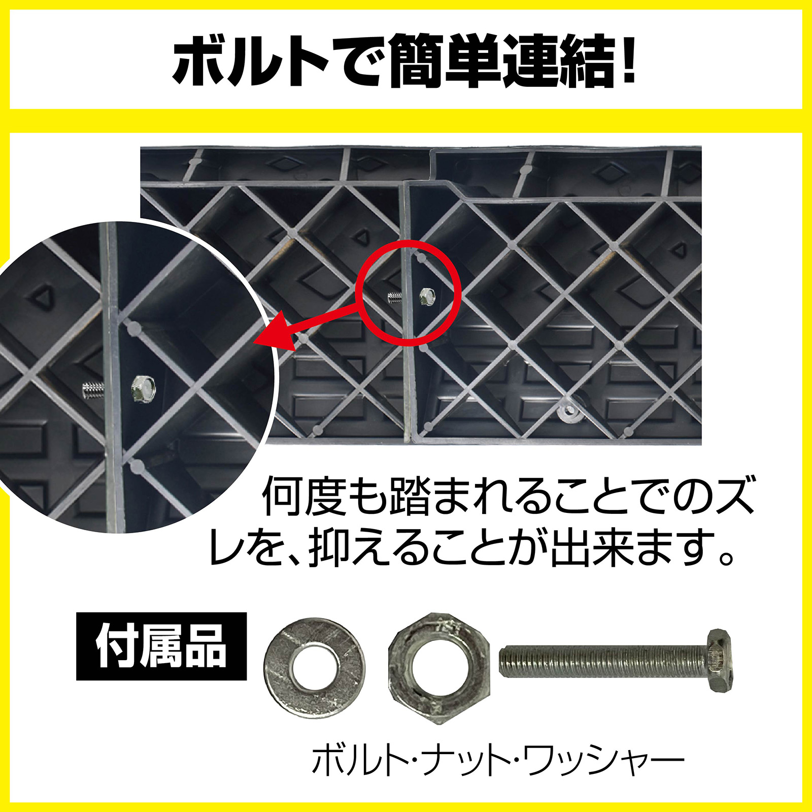 ボルトでカンタンに連結できるスロープ