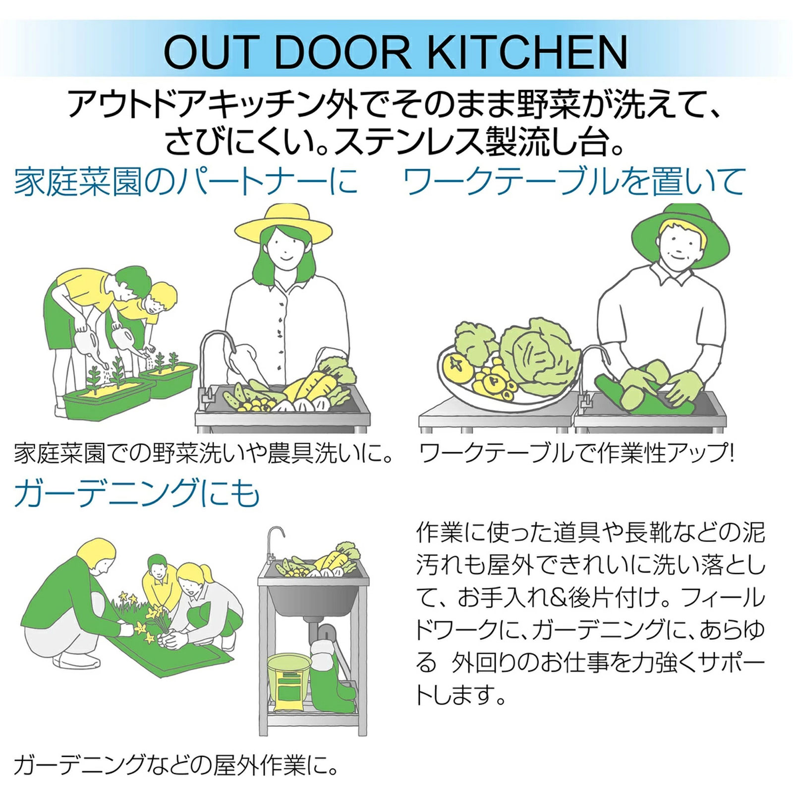 庭での作業も楽チンに