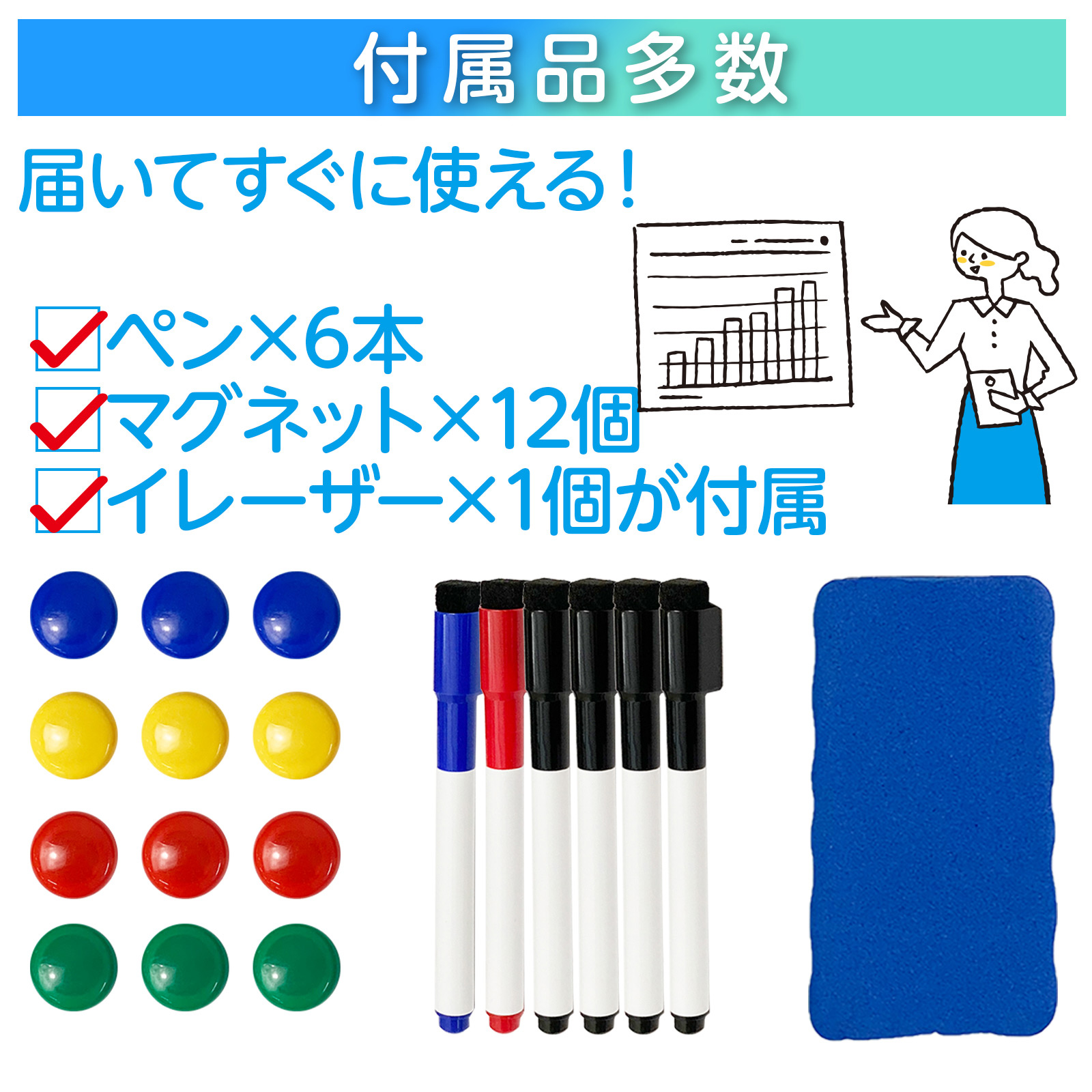 ホワイトボード マーカー 脚付き 縦長 縦型 1200mm×600mm 10月下旬入荷