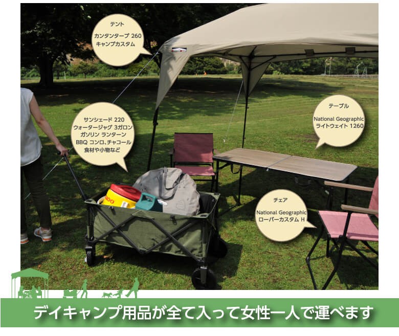 決まりました)☆アウトドアセット☆キャリーワゴン、タープテント