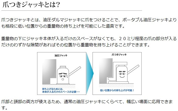 イーグル EAGLE 爪つきジャッキ G-60 標準タイプ 爪荷重3t 今野製作所 油圧ジャッキ 送料無料 : eagle-g60 :  天結Market Yahoo!店 - 通販 - Yahoo!ショッピング