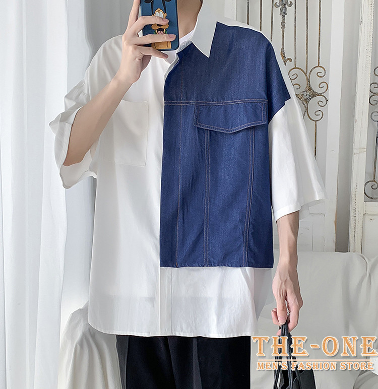 シャツ メンズ 半袖 おしゃれ 春 夏 カジュアルシャツ 五分袖シャツ 夏服 10代 代 韓国風 韓国ファッション Tz The One 通販 Yahoo ショッピング