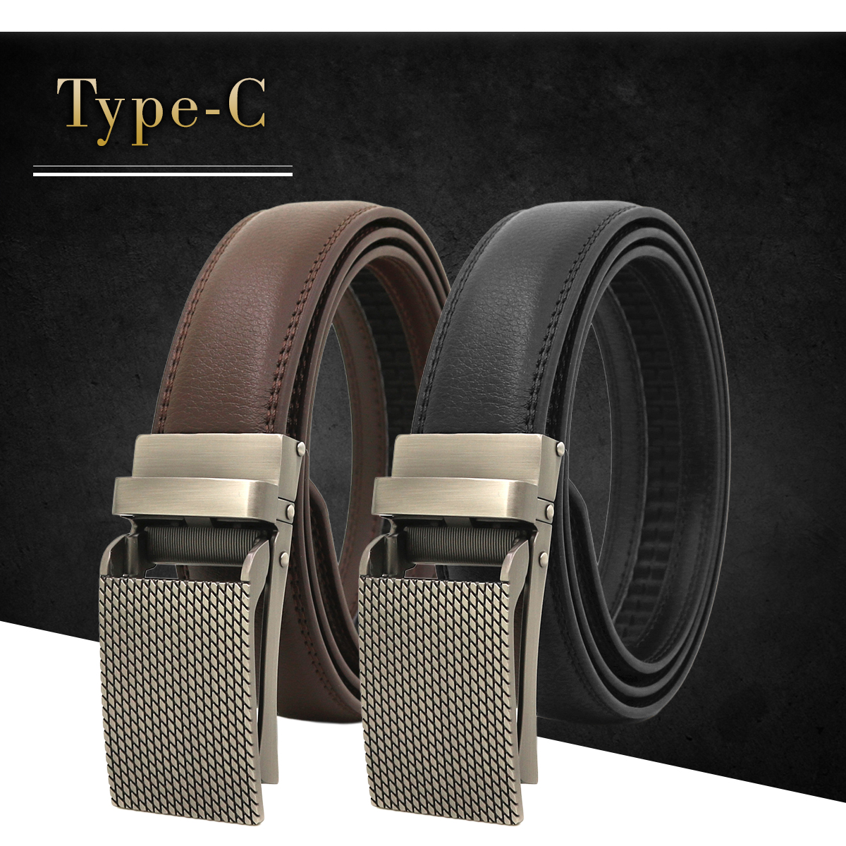ベルト メンズ 穴なし 本革 無段階 紳士 オートロック 革 レザー カジュアル ビジネス スーツ ゴルフ フリーサイズ 社会人 本皮 30代 40代 50代 | ブランド登録なし | 03