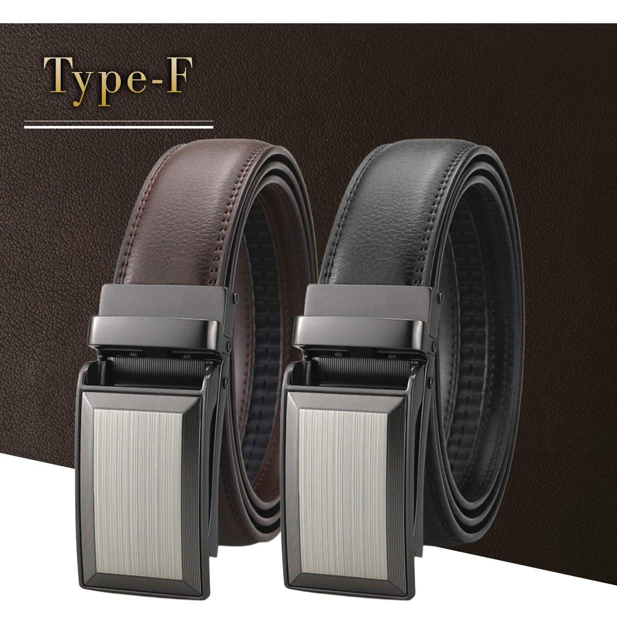ベルト メンズ 穴なし 本革 無段階 紳士 オートロック 革 レザー