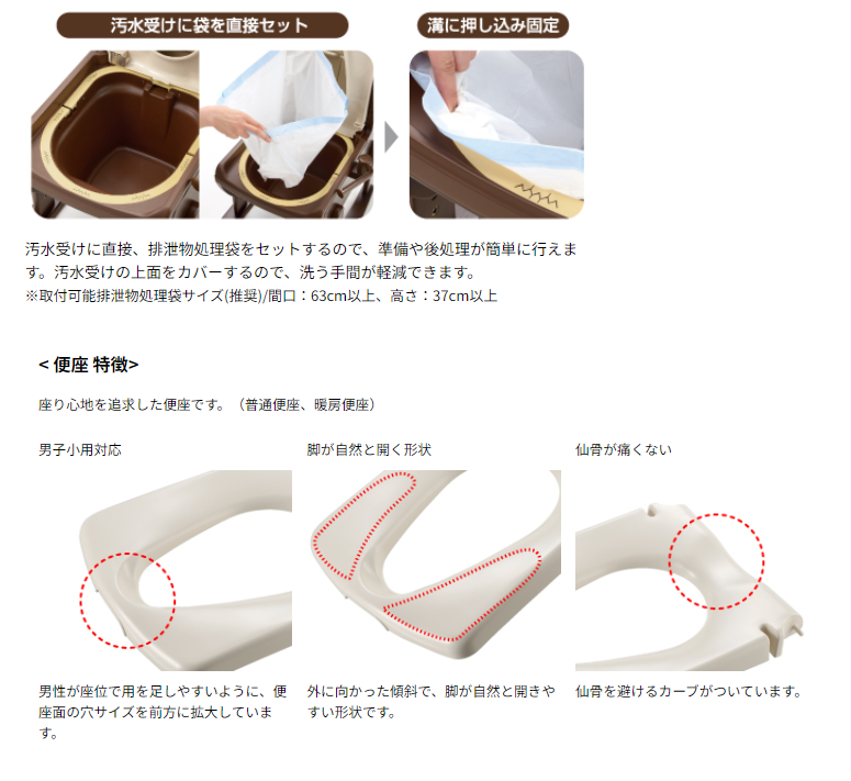 リッチェル ポータブルトイレ 木製きらく 片付け簡単トイレ