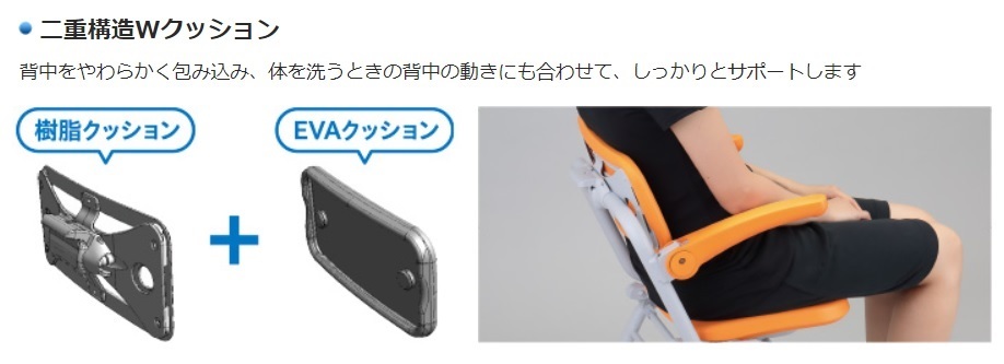 シャワーチェア [ユクリア Air エアー] 背もたれひじかけタイプ