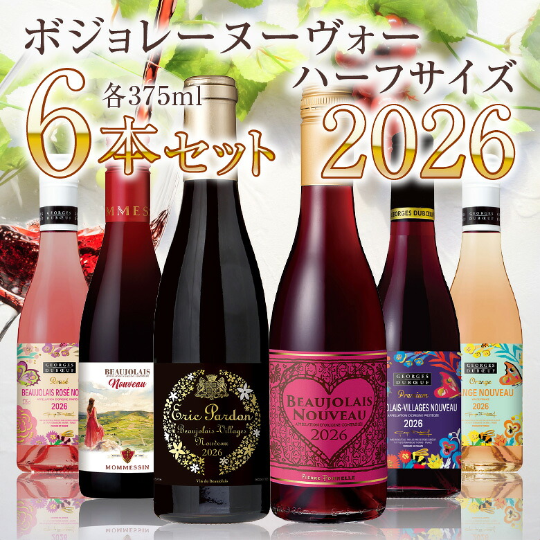 ボジョレー ヌーボー ハーフサイズ6種 飲み比べ ボジョレーヌーボー