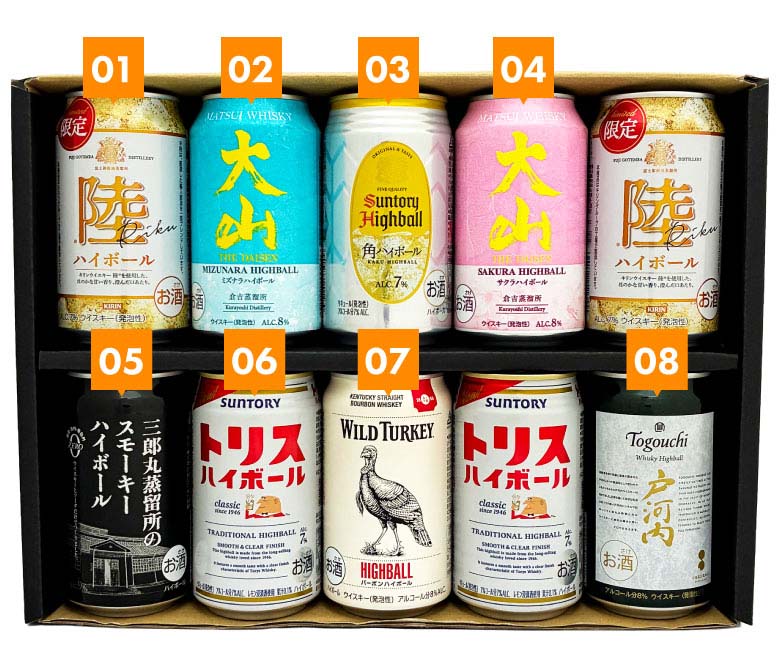 お中元 御中元 誕生日 ウイスキー ハイボール 缶 飲み比べ 8種 10本