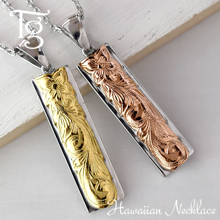 ハワイアンジュエリー ネックレス レディース メンズ ステンレス 刻印