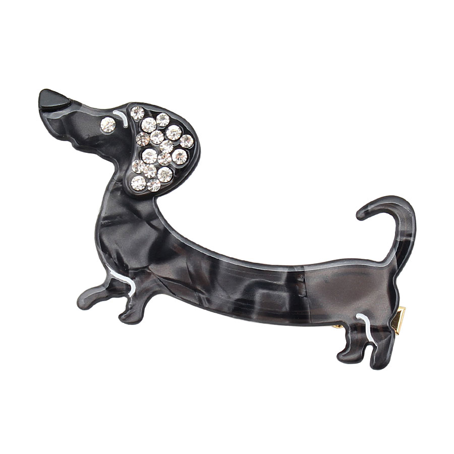 ヘアクリップ ダックスフンド 犬 ドッグ ミニクリップ レディース ヘア