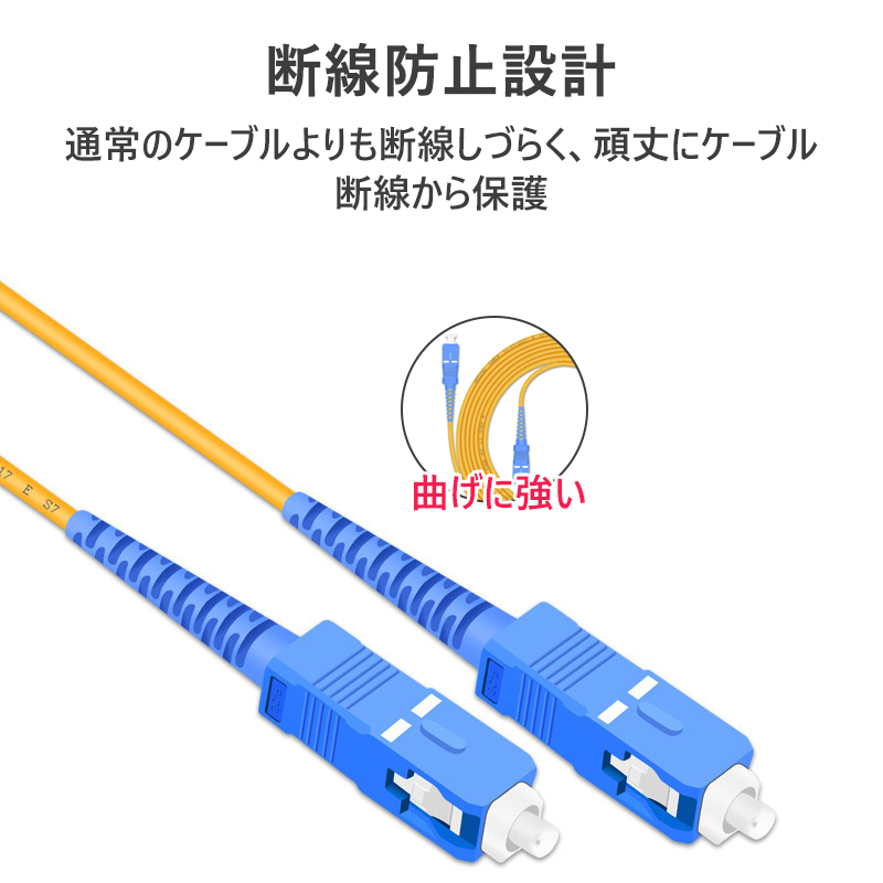 光ファイバーケーブル 両端scコネクタ付き 宅内光配線コード 耐圧 光ケーブル 光コード 光パッチケーブル シングルモード 1m 3m 5m 10m パッチ ケーブル コード Cable 4052 いつも幸便 通販 Sc Scシングルモードケーブル光ファイバパッチscからsc光コネクタ3m 5m 10m