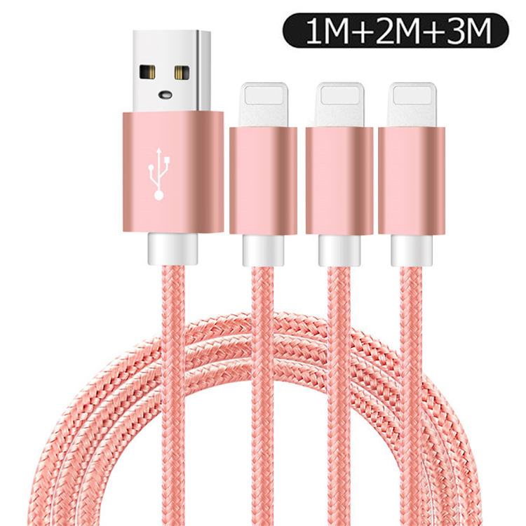 iPhone 充電ケーブル急速充電 USBケーブル データ転送 ナイロン編み 高耐久性コネクタ 断線防止