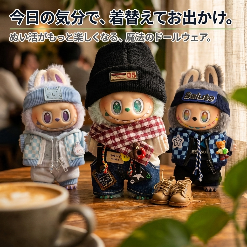 ラブブ 服 ドールウェア ぬいぐるみ 着せ替え 第1世代 第2世代 第3世代