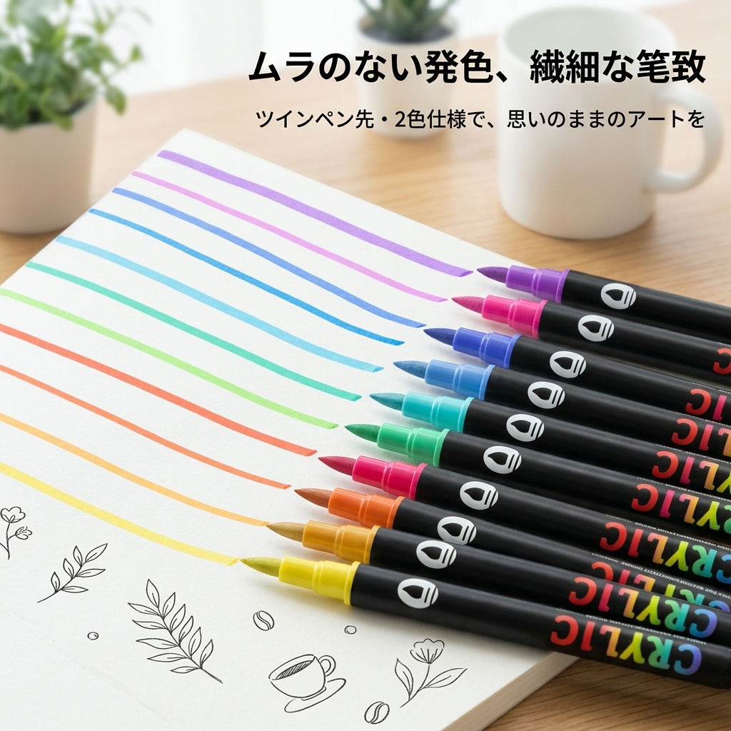 アクリルマーカーペン 36本セット 72色 両頭 水性 速乾 カラーペン