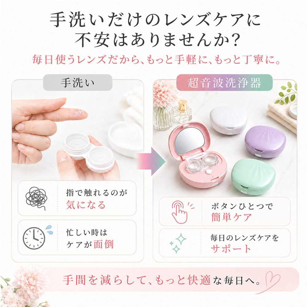 コンタクトケース コンタクト洗浄機 超音波 コンタクトレンズケース
