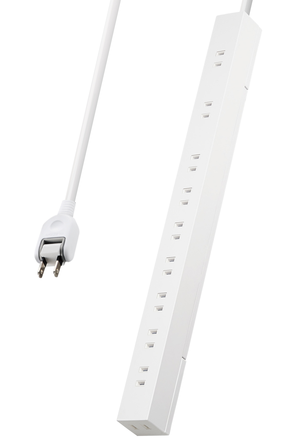 エレコム 電源タップ 10個口 2m マグネット 吊り下げ スリム 雷ガード
