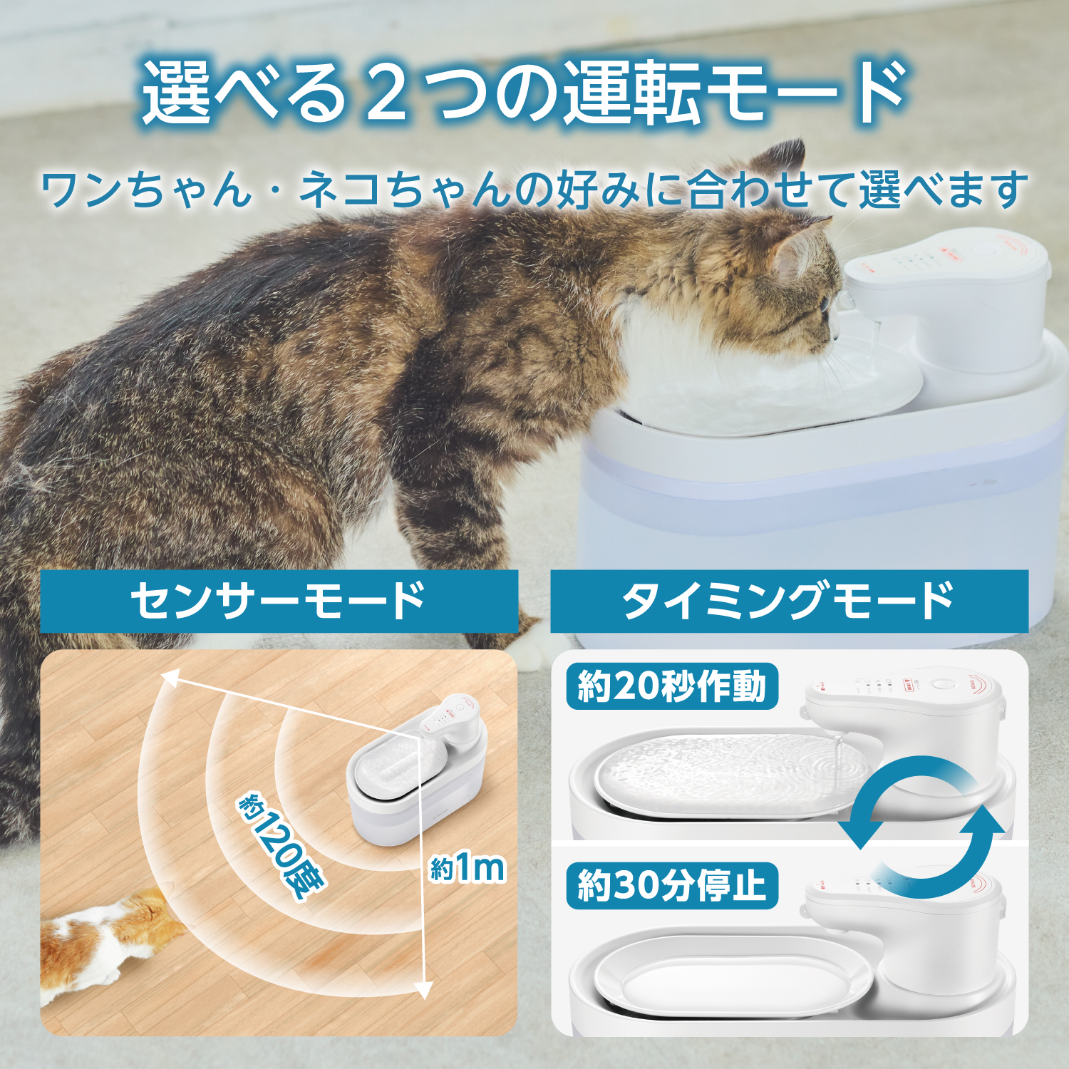 Animal Water III 自動給水器 ELECOM（エレコム） ペット給水器 自動給水器 猫 犬 コードレス ペット