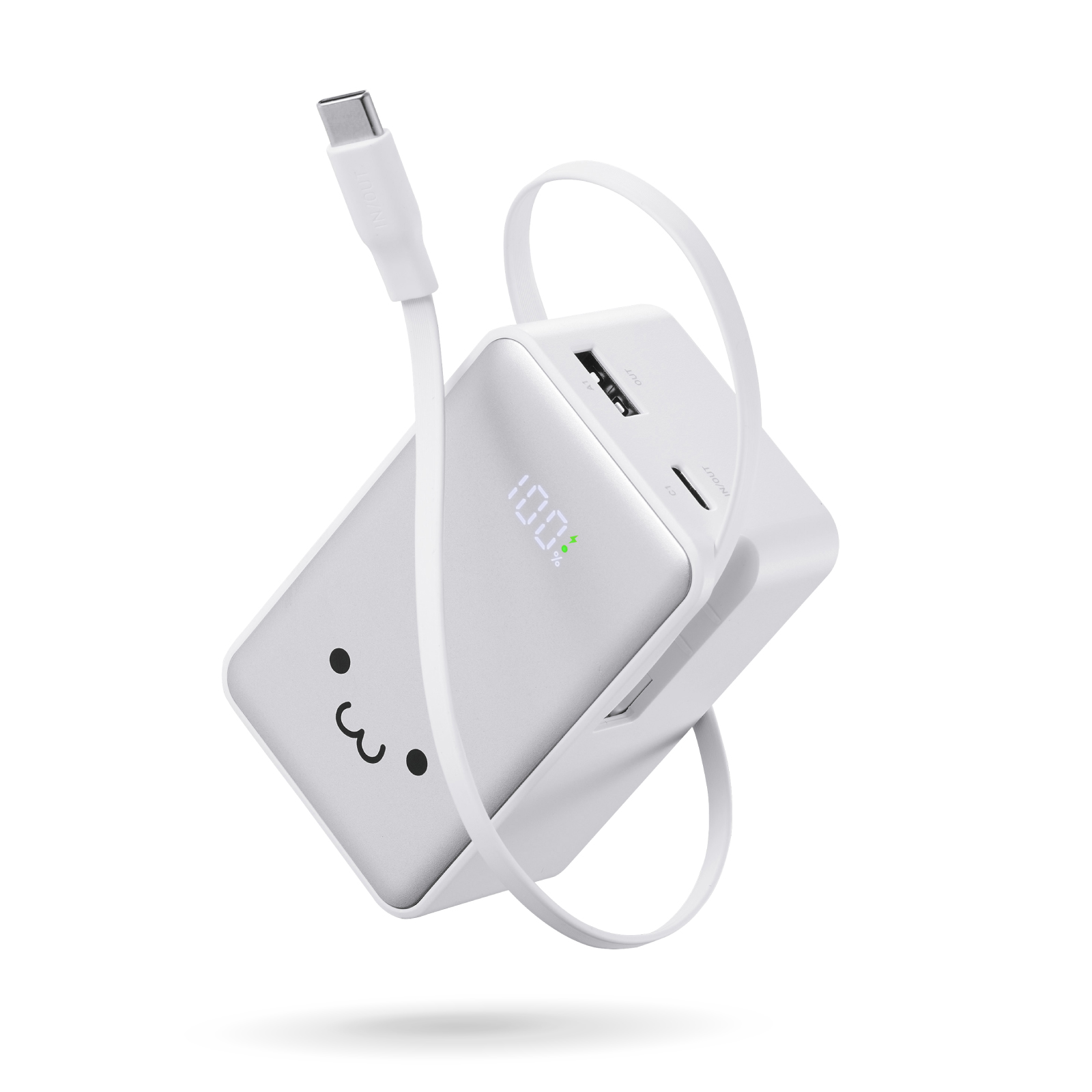 ELECOM（エレコム） モバイルバッテリー 10000mAh 45W リール式 巻き