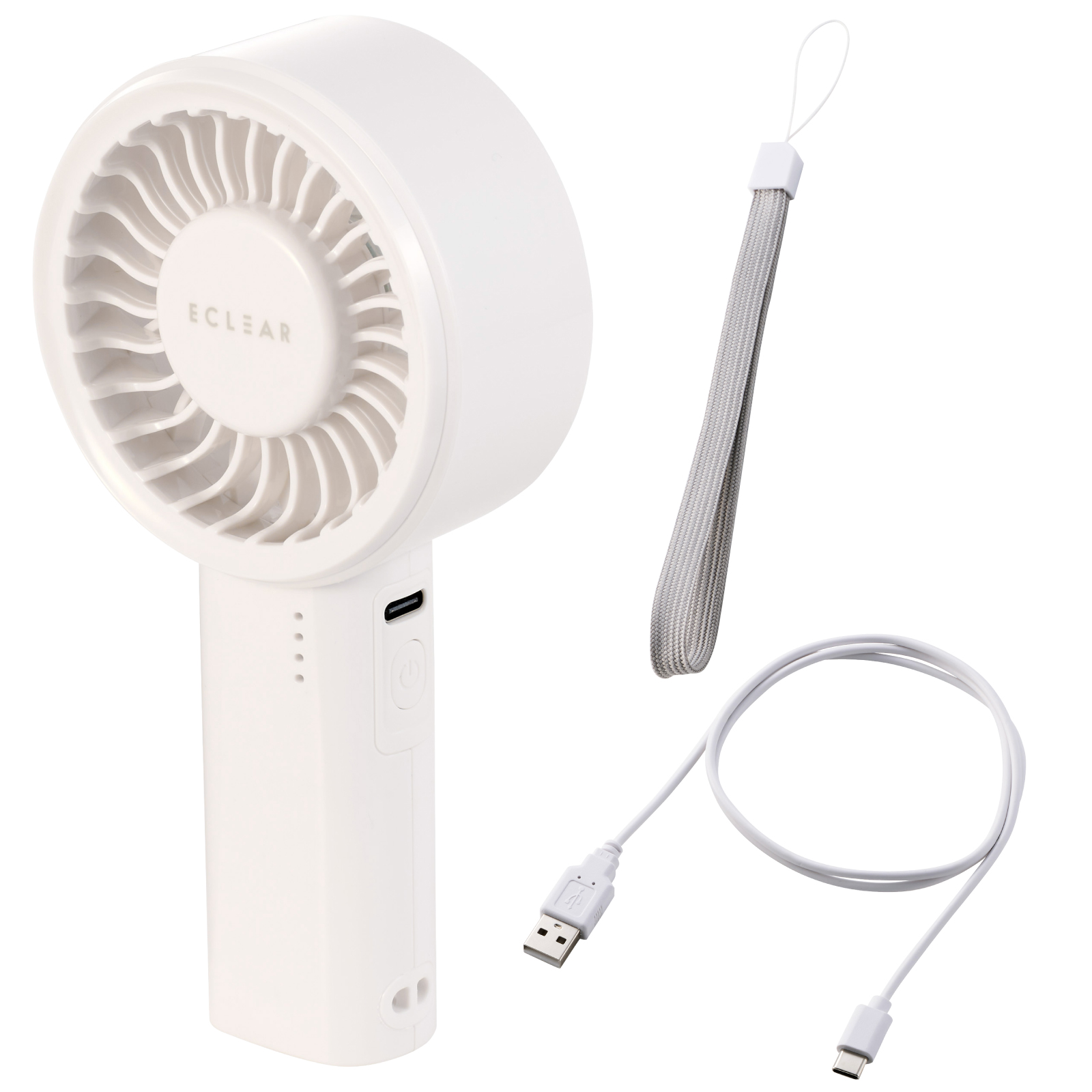 ELECOM（エレコム） ハンディファン 扇風機 小型 ストラップ 携帯
