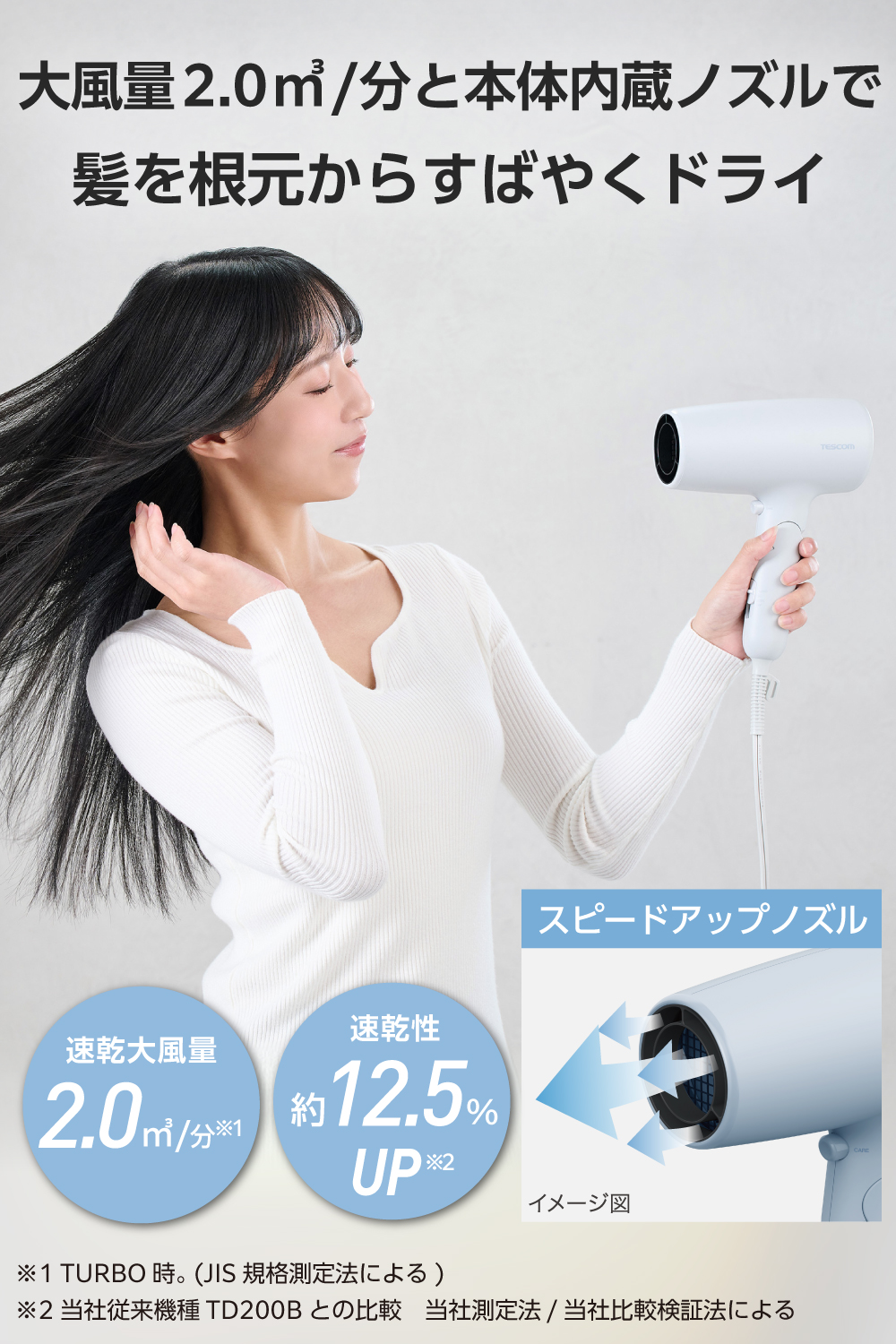 テスコム（TESCOM） 【新商品】 ドライヤー 速乾 大風量 マイナス