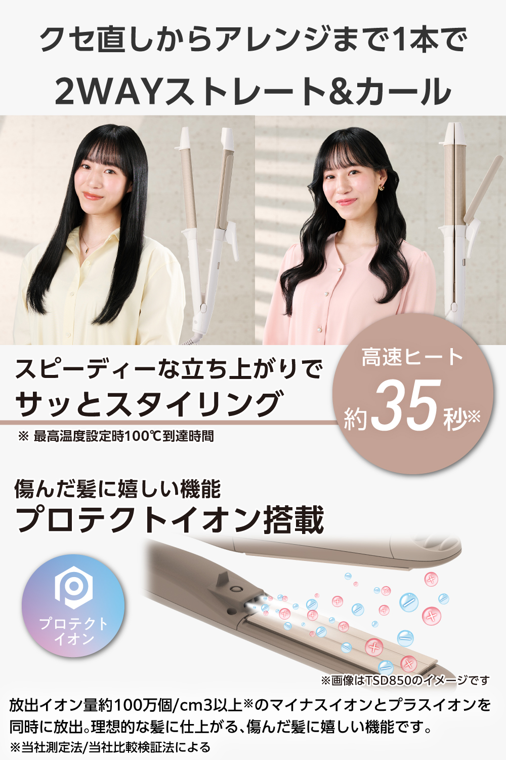 テスコム（TESCOM） 【新製品】 ヘアアイロン 2way 32mm シルク