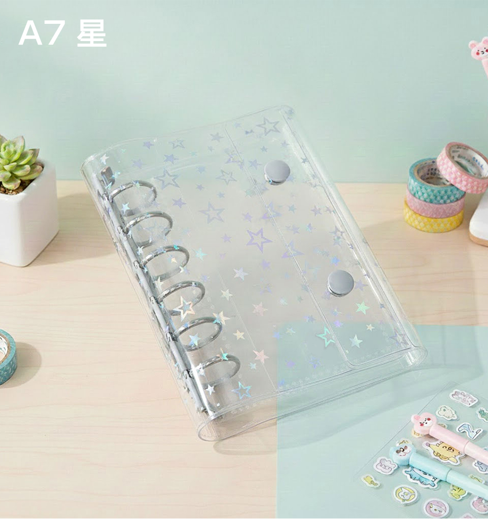 シール帳 バインダー 透明 リフィル10枚付属 A7 M5 クリア手帳 シール